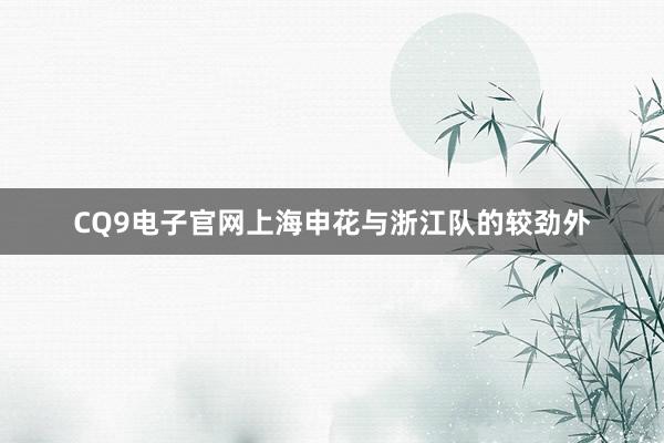 CQ9电子官网上海申花与浙江队的较劲外